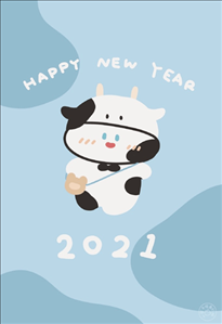 2021牛气冲天卡通萌萌手机壁纸 2021牛年最萌的手机皮肤大全