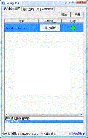 WingDNS免费动态域名解析软件