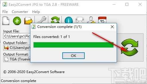 Easy2Convert JPG to TGA(JPG转TGA工具)