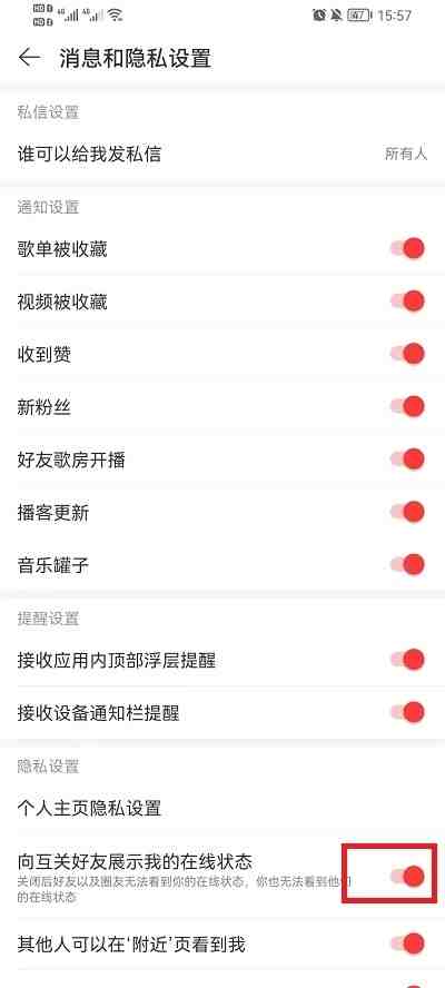 网易云音乐怎么隐藏在线状态