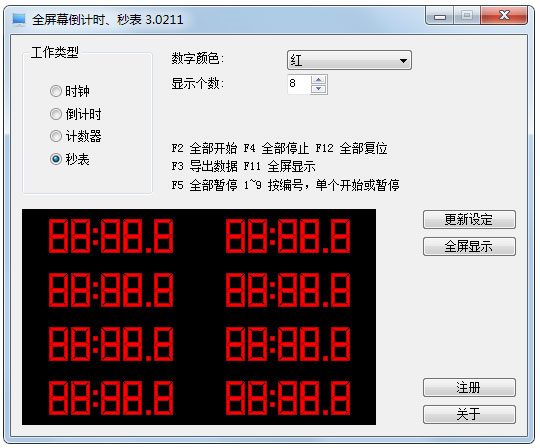 全屏幕倒计时、秒表