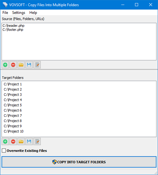 VovSoft Copy Files Into Multiple Fol