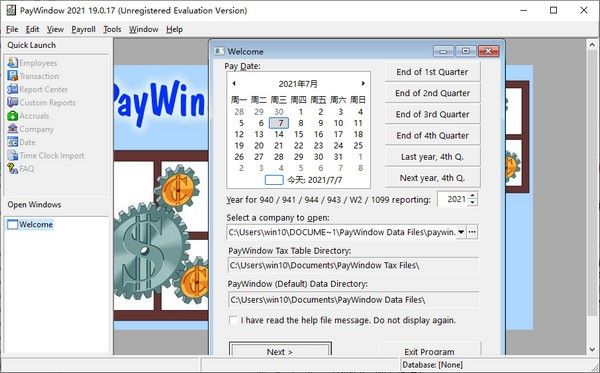 PayWindow Payroll 2021