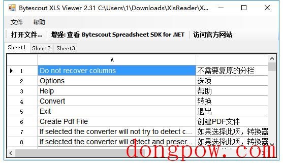 Bytescout XLS Viewer