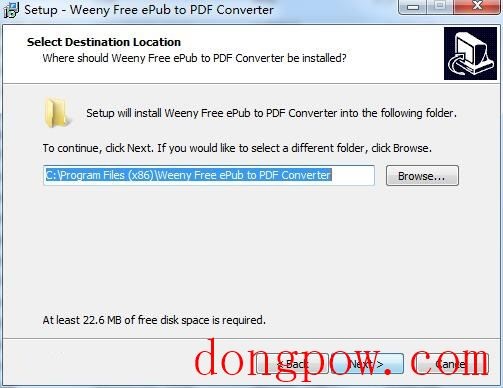 Weeny Free Epub to PDF Converter