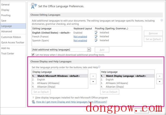 Office 2016语言配件包