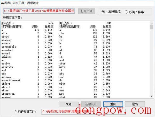 英语词汇分析工具