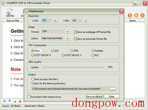 ChiefPDF PDF to Tiff Converter