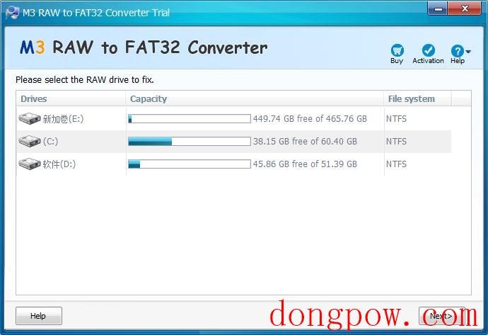 M3 RAW To FAT32 Converter