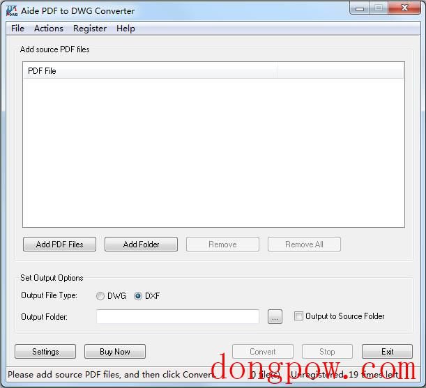 Aide PDF to DWG Converter