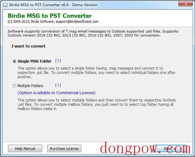 Birdie MSG to PST Converter