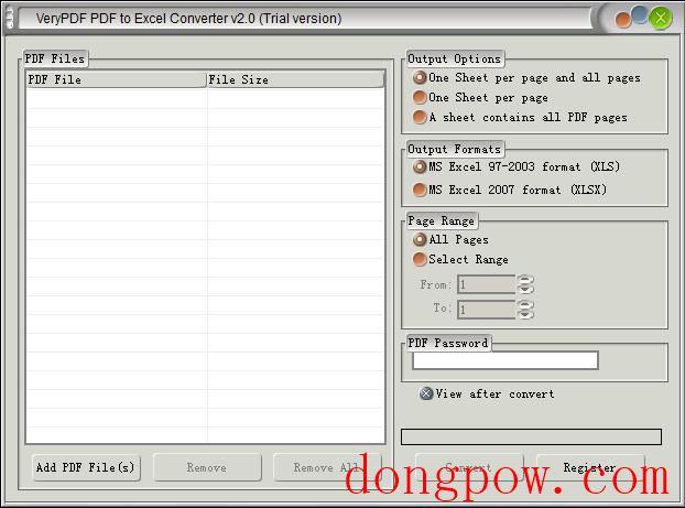 VeryPDF PDF to Excel Converter