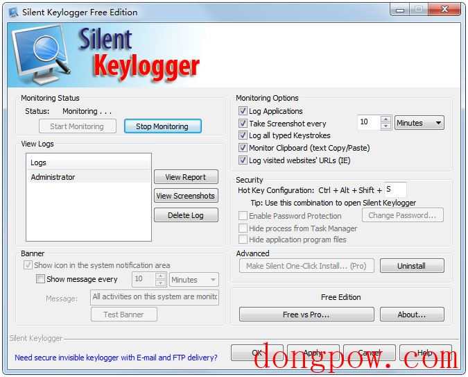 Silent Keylogger(静音键盘记录工具) V1.33