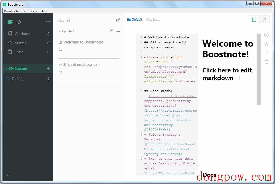 Boostnote(程序员笔记软件) V0.8.19 英文绿色版