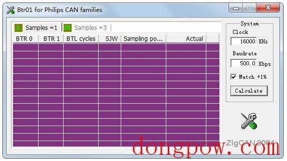 CAN口波特率计算工具(Brt01 for philips CAN families) V1.01 绿色版