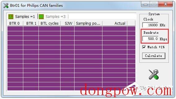 CAN口波特率计算工具(Brt01 for philips CAN families) V1.01 绿色版