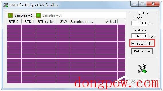 CAN口波特率计算工具(Brt01 for philips CAN families) V1.01 绿色版