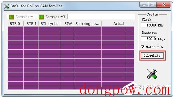 CAN口波特率计算工具(Brt01 for philips CAN families) V1.01 绿色版