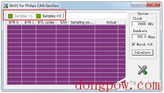 CAN口波特率计算工具(Brt01 for philips CAN families) V1.01 绿色版