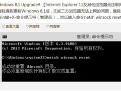 Win8.1系统IE浏览器无法打开网页怎么办？