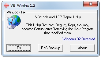 WinSockFix(网络连接修复软件) V1.2 绿色版