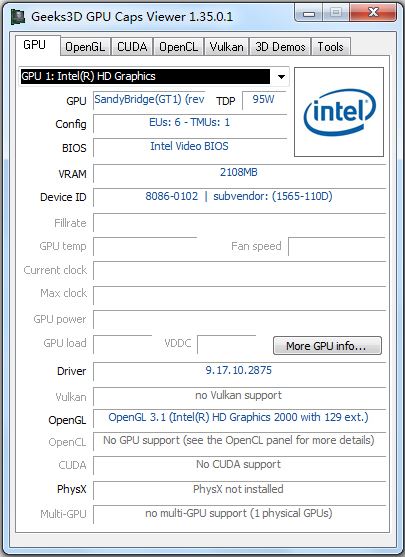 GPU Caps Viewer(显卡诊断识别) V1.35.0.1 英文版