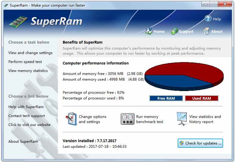 SuperRam(内存工具) V7.7.17.2017 英文绿色版