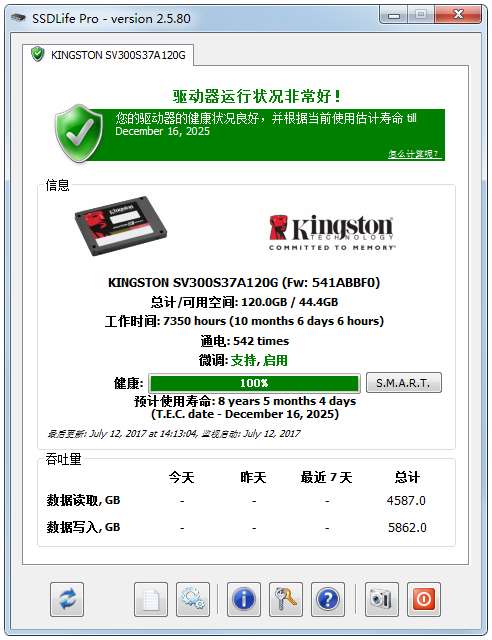 固态硬盘检测工具(SSDlife) V2.5.80 绿色版
