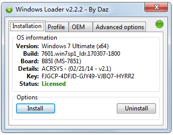 Windows loader(win7激活工具) V2.2.2 绿色版