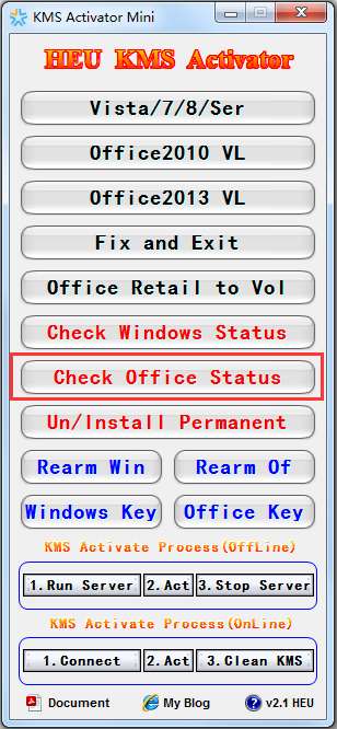 Office2013激活工具(KMS Activator Mini) V2.1 英文绿色版