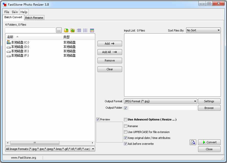 FastStone Photo Resizer(图像转换工具) V3.8 英文绿色版