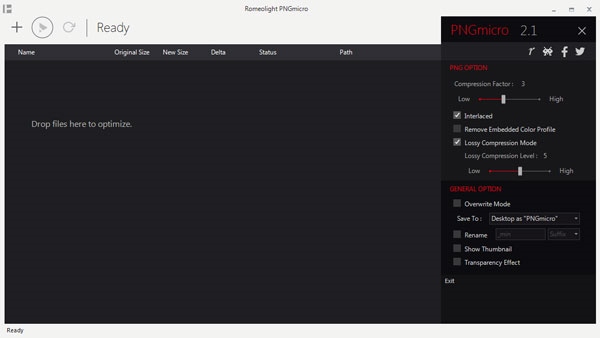 Romeolight PNGmicro(PNG图片大小压缩工具) V2.1