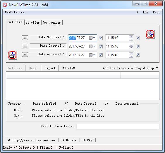 NewFileTime(更正及操纵文件时间戳记软件) V2.81 绿色版