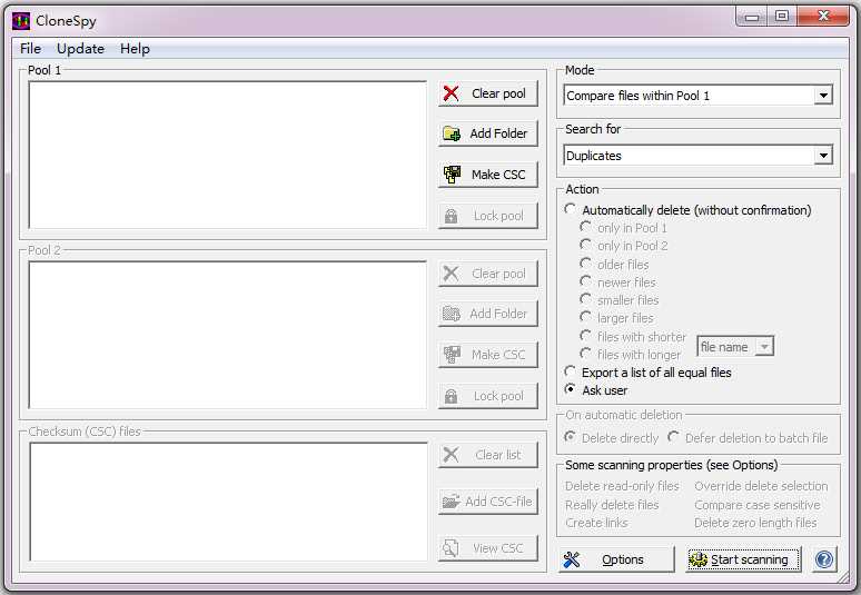 CloneSpy(重复文件扫描) V3.34 英文版
