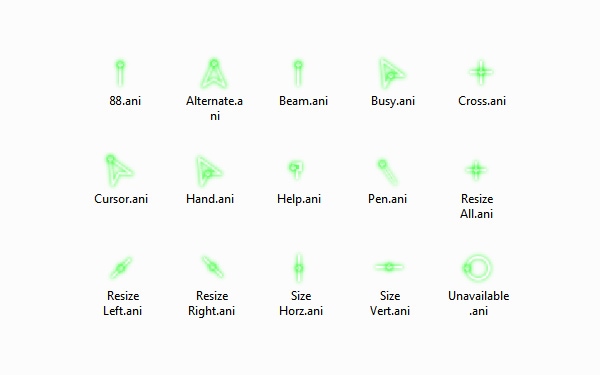 荧光绿鼠标指针