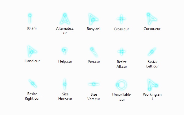 个性荧光蓝鼠标指针