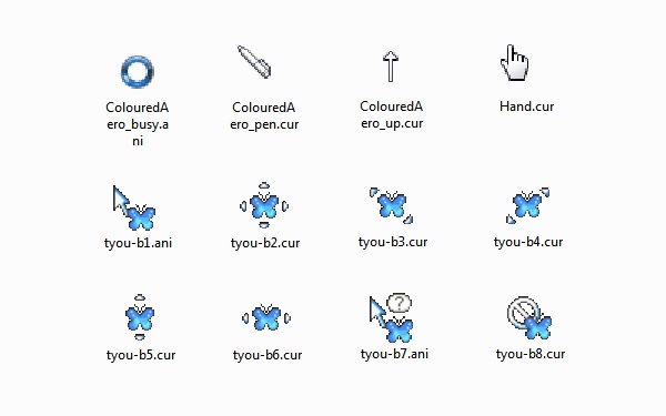 水晶蓝蝴蝶鼠标指针