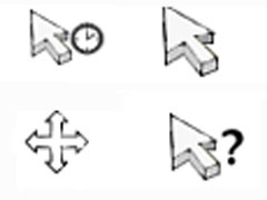 白色时钟鼠标指针