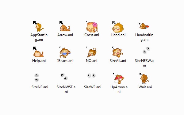 悠嘻猴表情鼠标指针