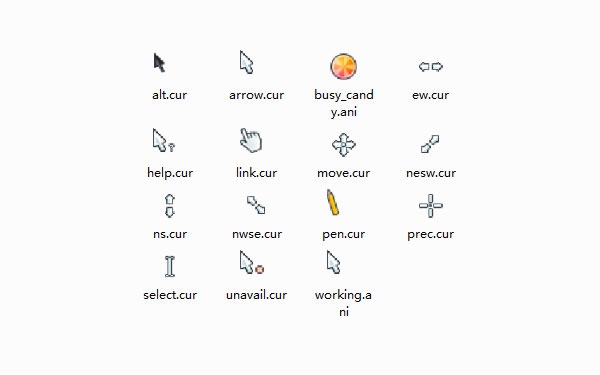 盈白色彩鼠标指针