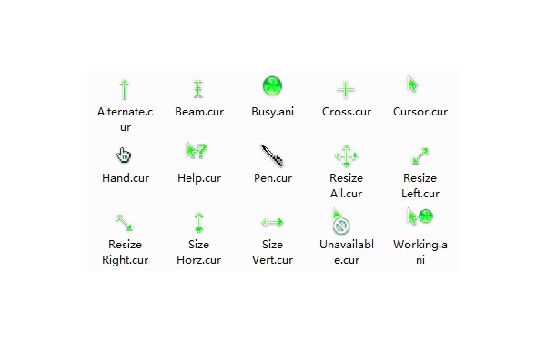 苹果系统鼠标指针-绿