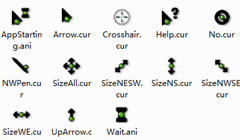 经典绚酷黑色鼠标指针
