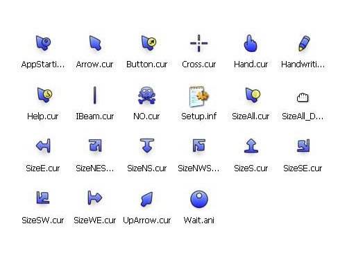 时尚蓝色鼠标指针