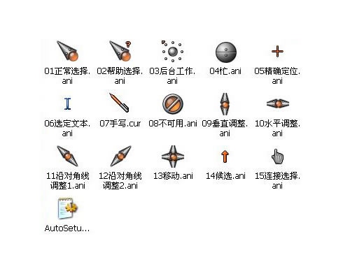 另类的圆锥形金属鼠标指针