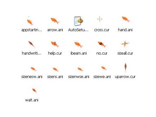 可爱游动的金鱼鼠标指针