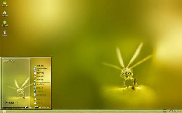 小清新绿色蜻蜓xp主题