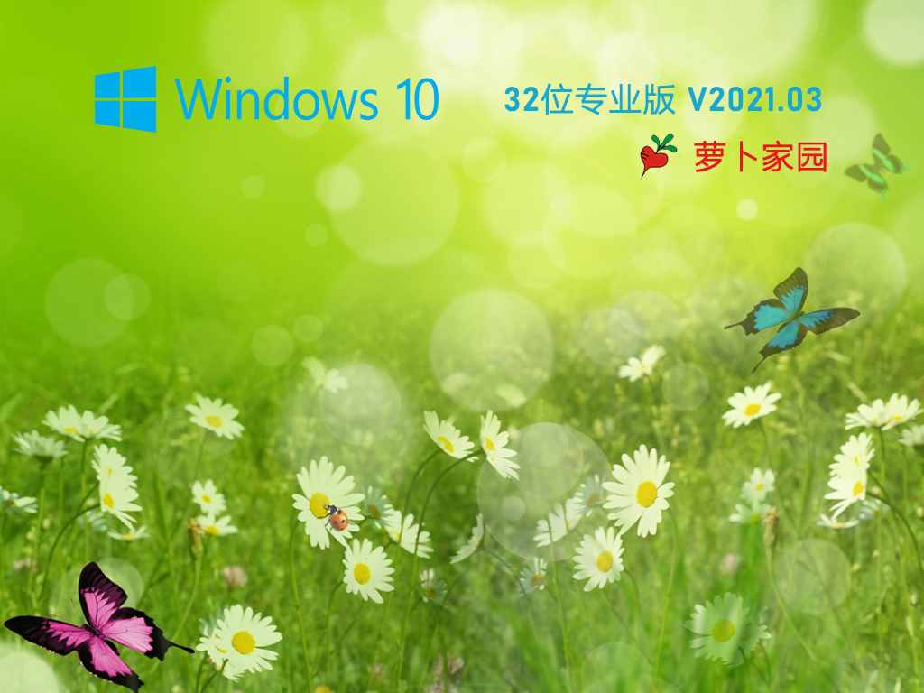 萝卜家园 Ghost Win10 32位 纯净专业版 V2021.03