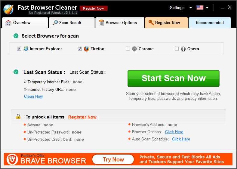 Fast Browser Cleaner