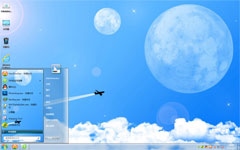 天空中的飞机win7系统主题