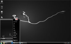 黑白耳机win7电脑主题